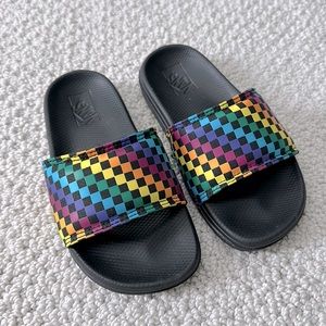 NWOT Kids Vans Checkerboard La Costa Slide-on Sandals - Size 12